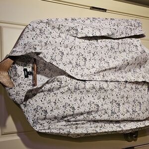 Express Men's Monochrome Floral Button-Up Size S